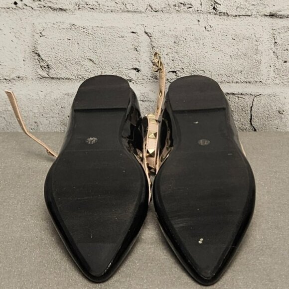 Diba Women's Studded Black and Gold Flats - Picture 4 of 5